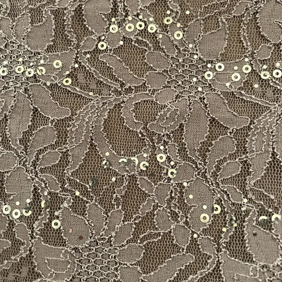 Ronni Nicole  Sequin Lace Long Sleeve Dress,  champagne color - Picture 8 of 9